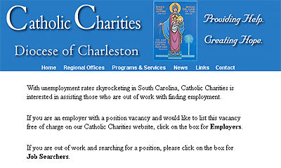 South Carolina, Catholic Charities, jobs, website