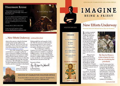 The Office of Vocations’ newsletter “Imagine” was mailed to all parishes Dec. 4 as the first part of a campaign to increase vocations