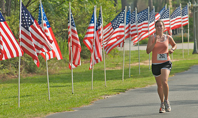 A runner takes part in St. Anthony Church’s first annual Run for the Heroes in Florence. (Miscellany/Keith Jacobs)