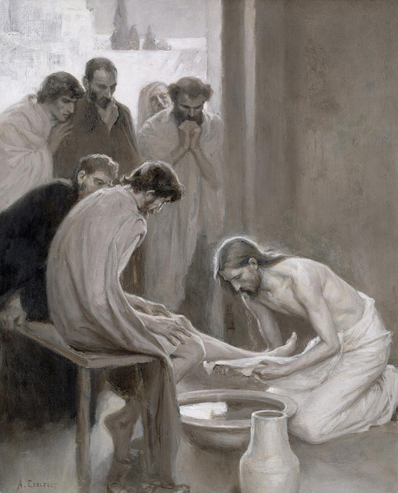 Albert Gustaf Aristides Edelfelt — Jesus washing the feet of his disciples