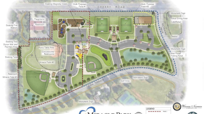 Rendering of plan for Miracle Park in Rock Hill